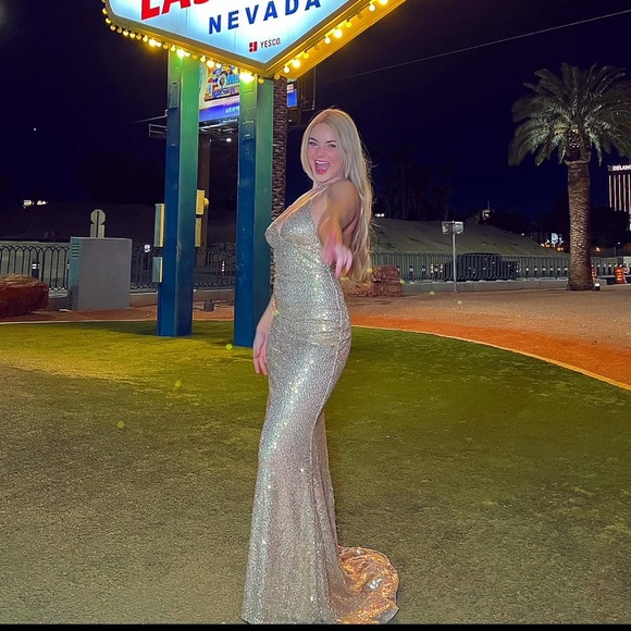 Gold Prom Pageant Dress - Picture 2 of 3